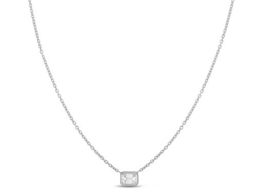 Roberto Coin 18K White Gold Emerald Cut Diamond Necklace