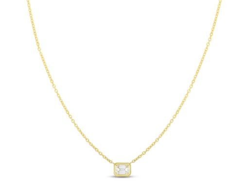 Roberto Coin 18K Yellow Gold Emerald Cut Diamond Necklace