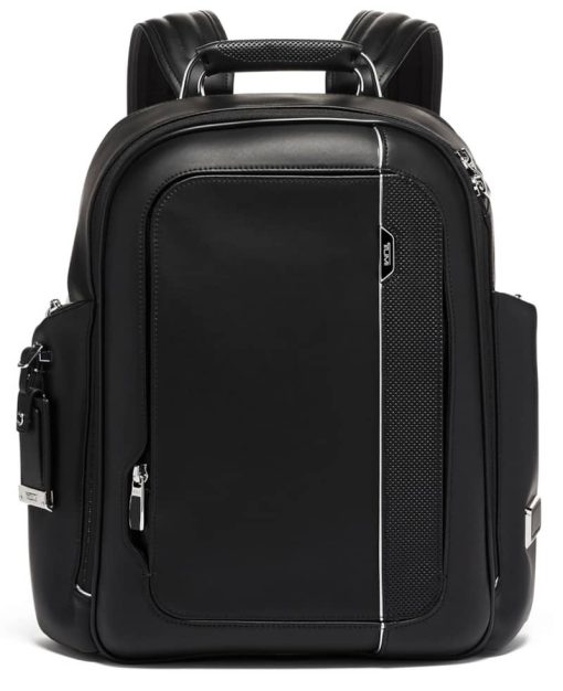 TUMI Arrive Black Leather Larson Backpack