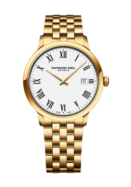 Raymond Weil Toccata Classic Quartz White Dial Gold Stainless Steel Bracelet Watch, 39mm