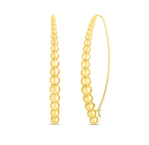 Roberto Coin 18K Gold Graduated Bead Threader Earrings