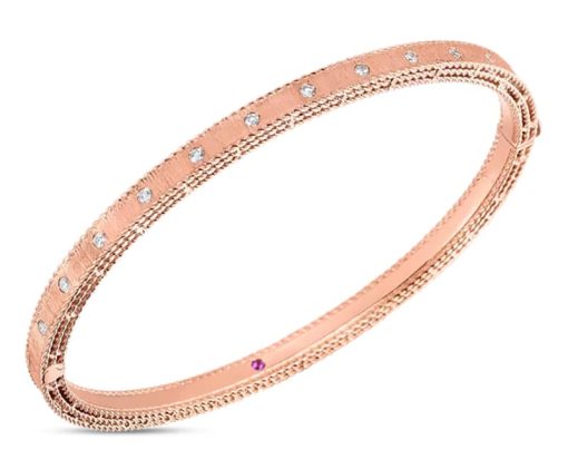 Roberto Coin 18KT Rose Gold Princess Bangle With Diamonds