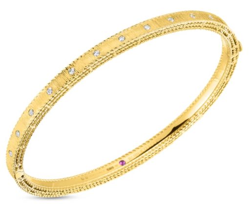 Roberto Coin 18KT Yellow Gold Princess Bangle With Diamonds