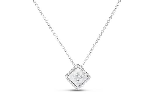Roberto Coin 18K White Gold Palazzo Ducale Diamond Accent Satin Small Pendant