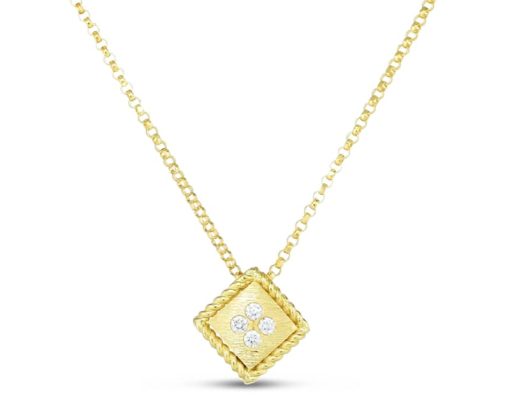 Roberto Coin 18K Yellow Gold Palazzo Ducale Diamond Accent Satin Small Pendant