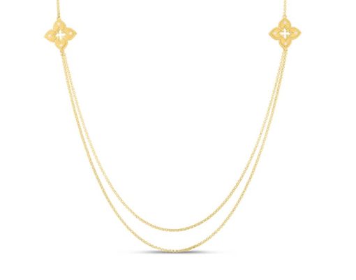 Roberto Coin 18K Yellow Gold Petite Venetian Princess Long Station Chain Necklace