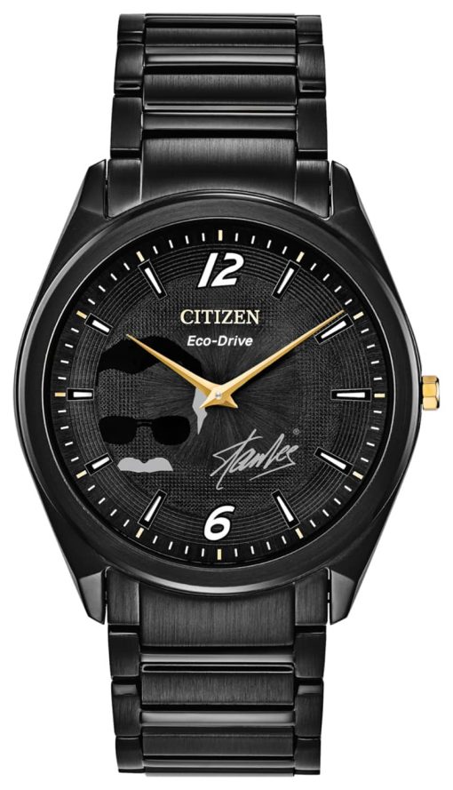 Citizen Eco-Drive Stan Lee Black Dial & Ion-Plated SS Bracelet Watch, 39mm