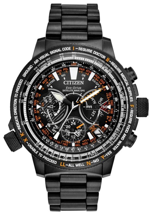 Citizen Satellite Wave Black Titanium Mens Watch
