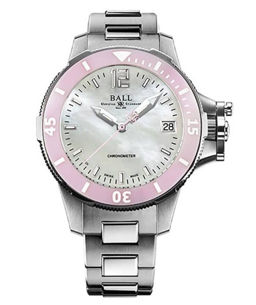 Ball Engineer Hydrocarbon Ceramic Midsize Automatic White MOP Dial Stainless Steel Watch, 36mm
