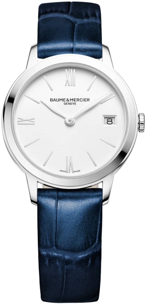 Baume & Mercier Classima Quartz White Dial Blue Strap Watch, 31mm