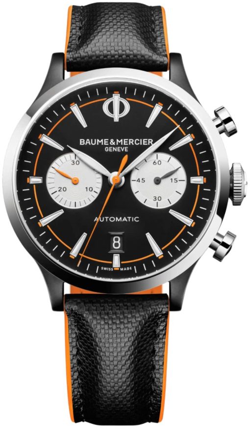 Baume & Mercier Capeland Automatic Chronograph Black Dial & Leather Watch, 42mm