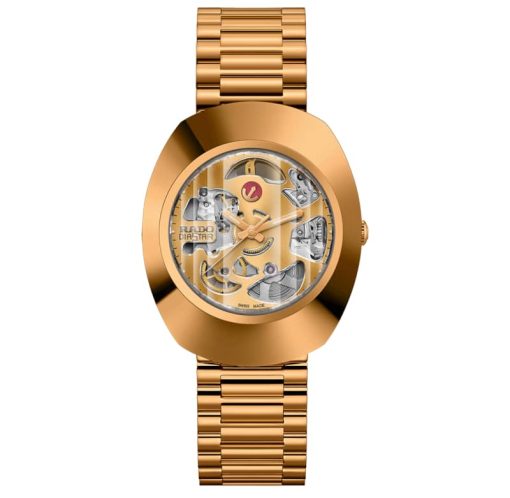 Rado The Original Automatic Gold-Tone Skeleton Dial PVD Stainless Watch, 35mm