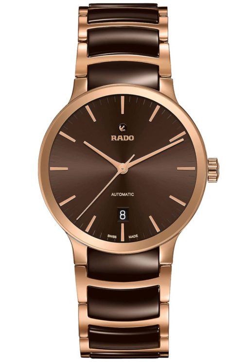 Rado Centrix Automatic Brown Dial Two-Tone Stainless Steel Watch, 38mm