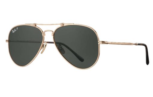 Ray-Ban RB8125M Aviator Titanium Gold Classic Sunglasses, 58mm