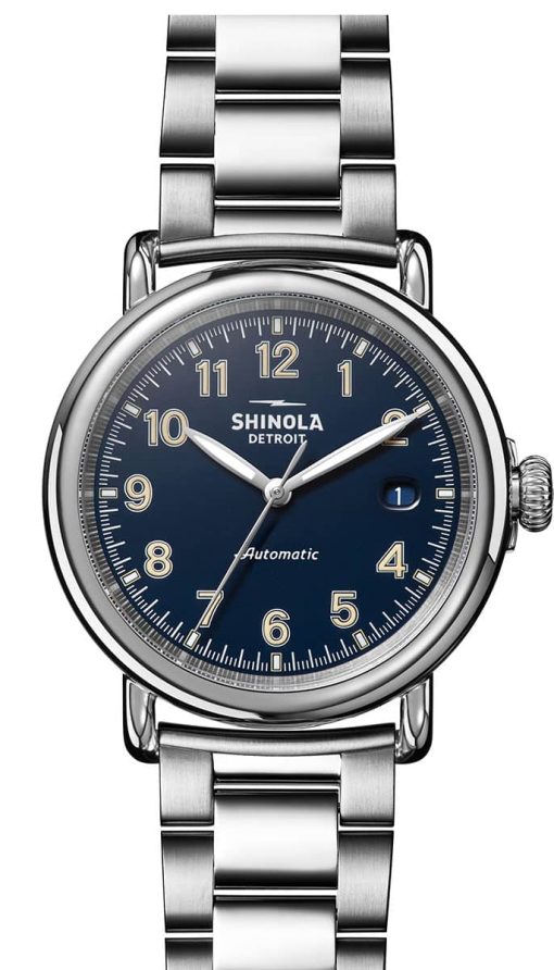 Shinola The Runwell Automatic Midnight Blue Dial Stainless Steel Watch, 39.5mm