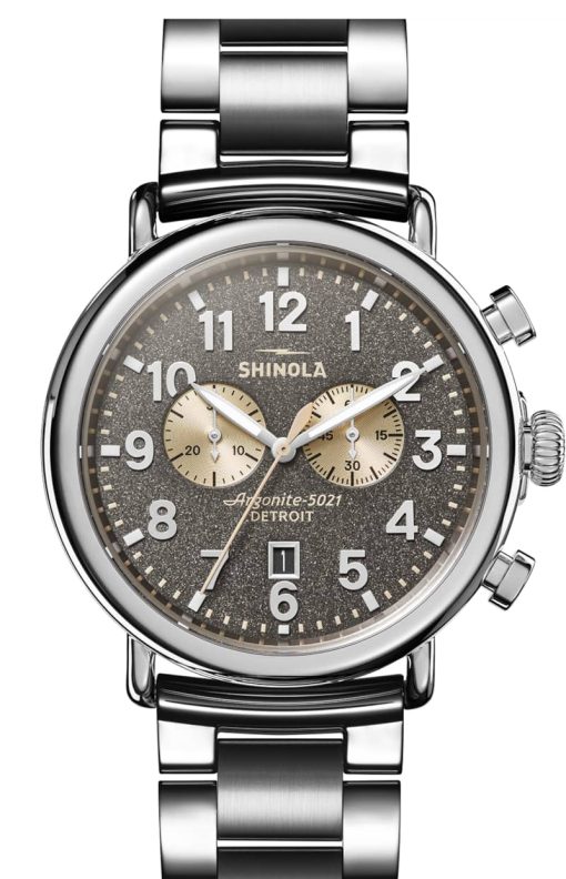 Shinola The Runwell Chrono Cool Gray Dial Stainless Steel Watch, 47mm