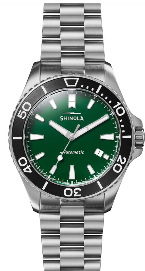 Shinola The Lake Ontario Monster Automatic 43mm Green Dial Mens Watch