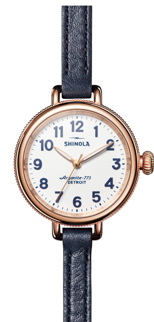 Shinola The Birdy 34mm White Dial Rose Gold Womens Watch