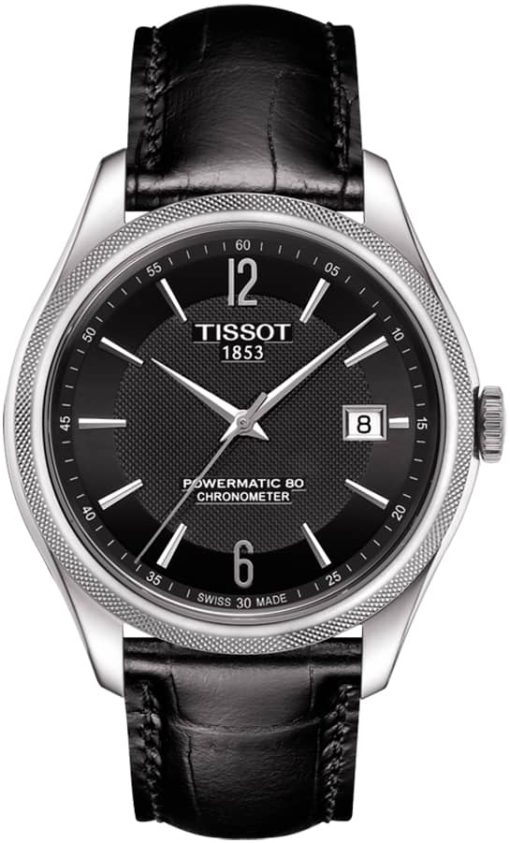 Tissot Ballade Powermatic 80 COSC Black Dial & Leather Strap Watch, 41mm