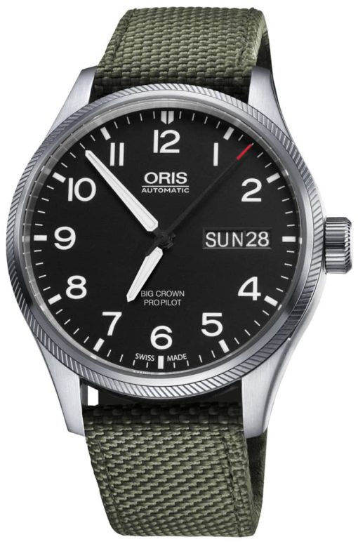 Oris Big Crown ProPilot Day Date Stainless Steel And Green Mens Watch