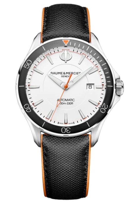 Baume & Mercier Clifton Club Automatic White Dial Black Sailcloth Watch, 42mm