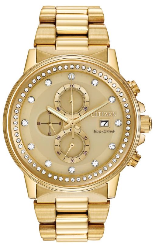 Citizen Eco-Drive Nighthawk Gold-Tone Stainless Steel Watch, Champagne Dial, 42mm