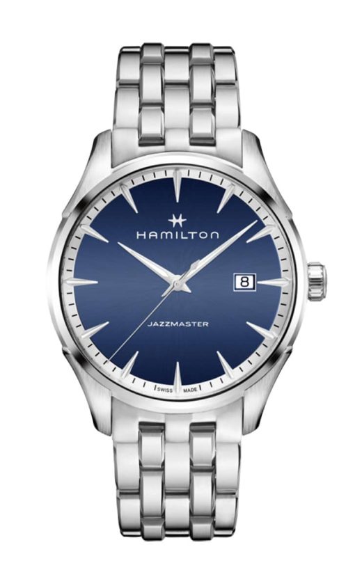 Hamilton Jazzmaster Gent Quartz Blue Dial Stainless Steel Bracelet Watch, 40mm