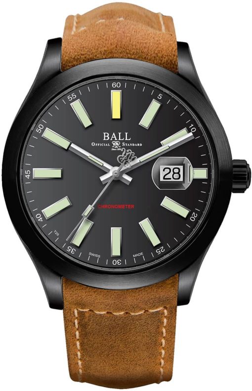 Ball Engineer II Green Berets Black Dial Nubuck Leather Watch, 43mm