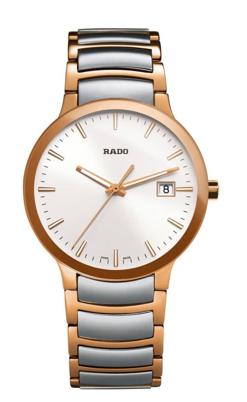 Rado Centrix Quartz White Dial Two-Tone Watch, 38mm