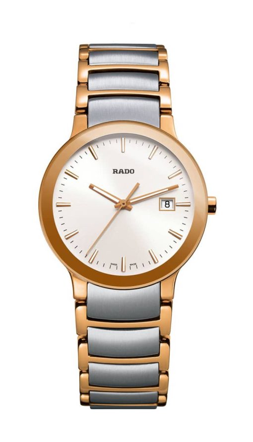 Rado Centrix Quartz White Dial Two-Tone Watch, 28mm