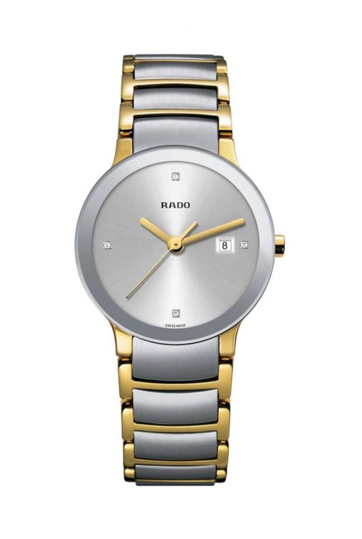 Rado Centrix Diamonds Quartz Silver-Tone Dial Stainless Steel Watch, 28mm