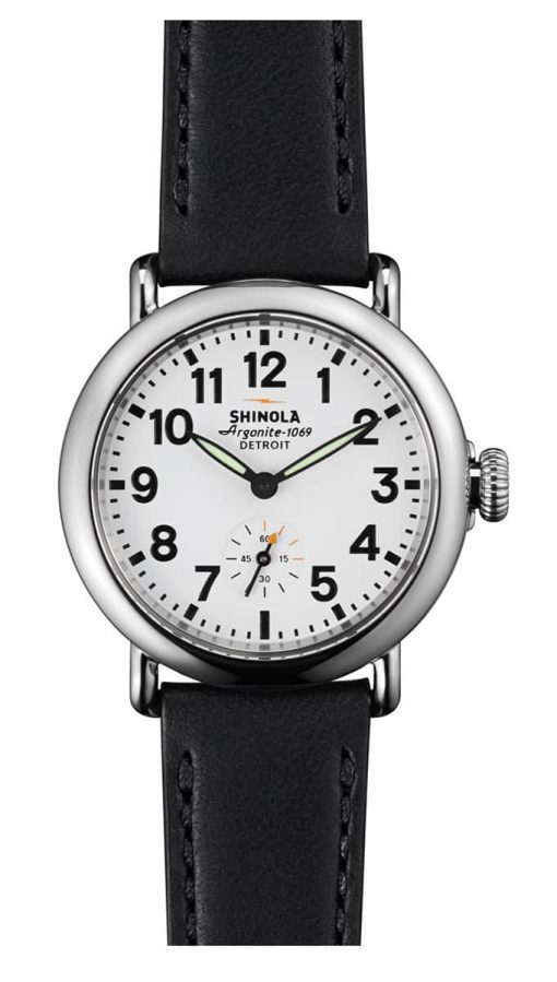 Shinola The Runwell Sport Black Leather Strap Watch, 36mm