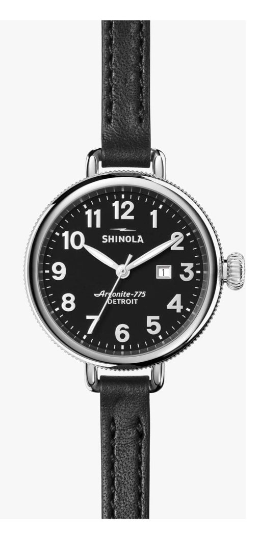 Shinola The Birdy Black Leather Strap Watch, 34mm