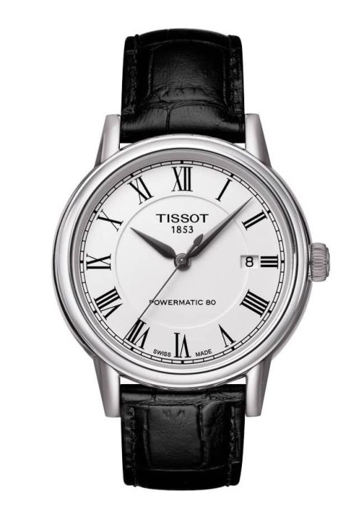 Tissot Automatic Carson Classic White Dial Black Leather Strap Watch, 40mm