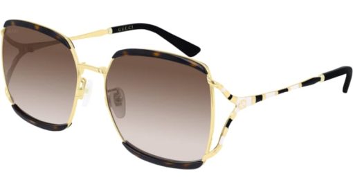 Gucci GG0593SK Square Sunglasses, Brown Gradient Lenses, 59mm