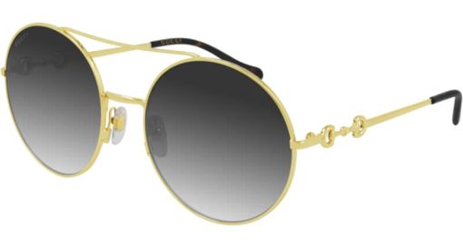 Gucci GG0878S   Round Gold Grey Gradient Sunglasses, 59mm