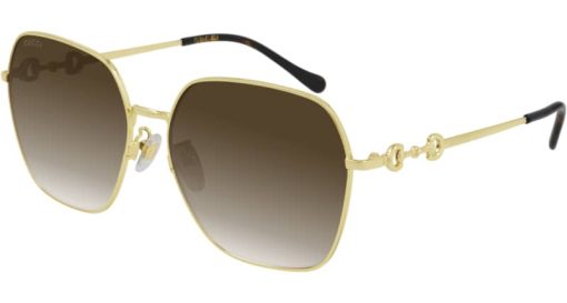 Gucci GG0882SA Rectangle Sunglasses, Brown Gradient Lenses, 60mm
