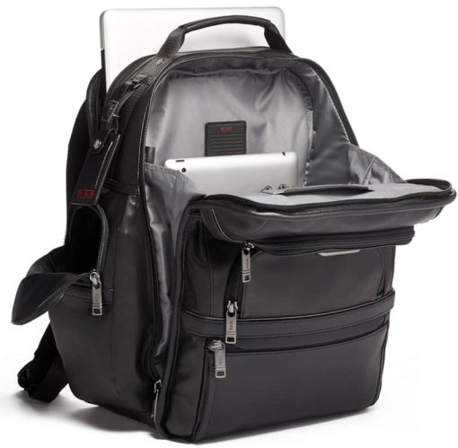 TUMI Alpha 3 Black Leather Brief Pack - Image 2