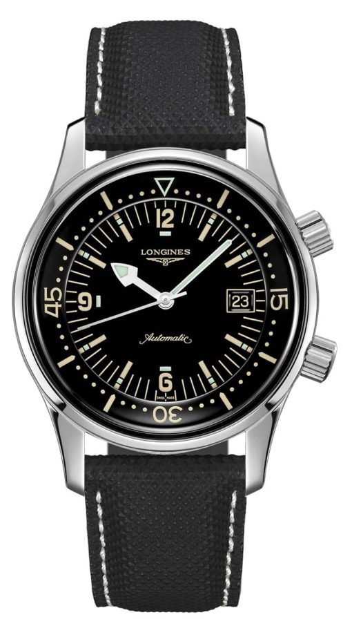Longines Legend Diver Stainless Steel Case And Black Dial Mens Watch