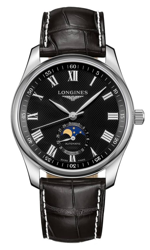 Longines Master Collection Stainless Steel Case And Black Dial Mens Watch