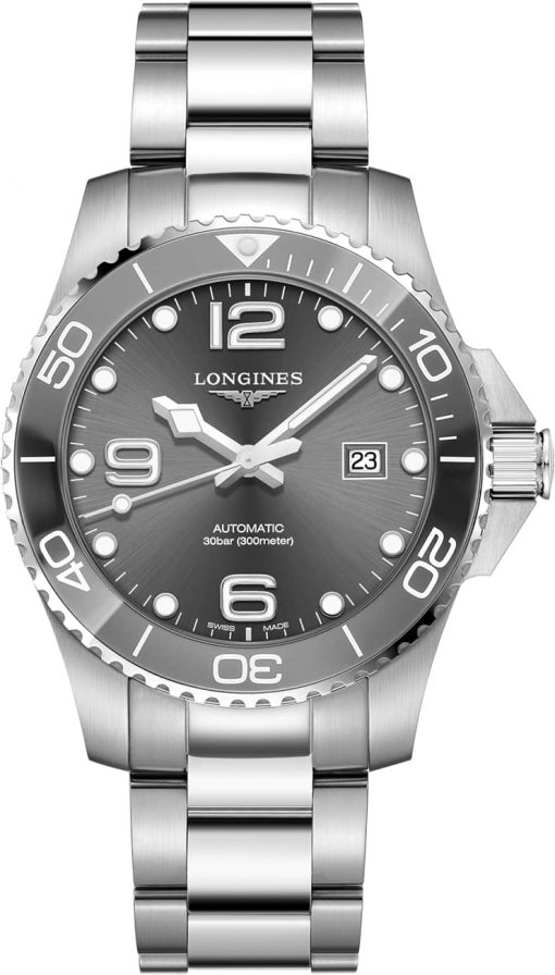 Longines HydroConquest Automatic Stainless Steel Watch, Sunray Grey Dial, 43mm
