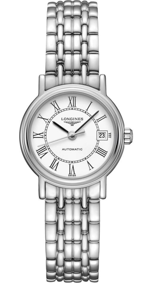 Longines Presence Stainless Steel Bracelet, White Matt Dial Watch, 25.50mm