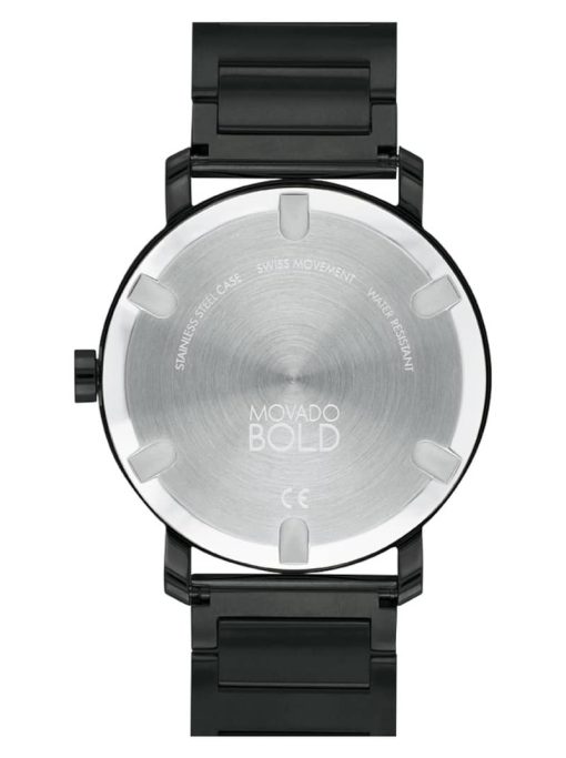 Movado BOLD Evolution Black Dial & Ion-Plated SS Link Bracelet Watch, 40mm - Image 3