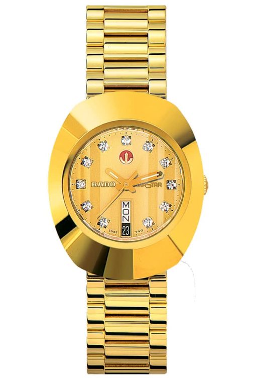Rado The Original Automatic DiaStar Gold Dial Stainless Steel Watch, 35mm