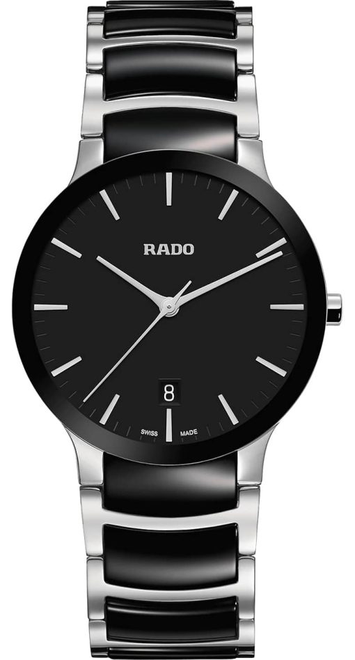Rado Centrix Quartz Black Dial Stainless Steel Watch, 38mm