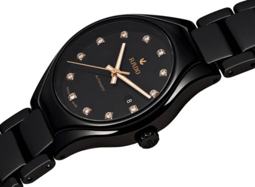 Rado True Automatic Diamonds Black Dial Ceramic Watch, 30mm - Image 2