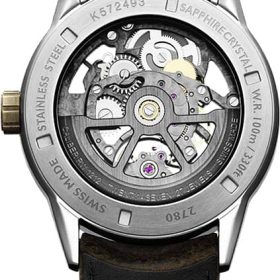 Raymond Weil Freelancer Grey Skeleton Dial Aged Brown Leather Strap Watch, 42mm - Image 3