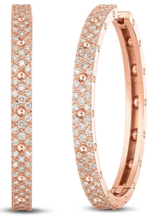 Roberto Coin 18K Rose Gold & Diamond Symphony Pois Moi Hoop Earrings