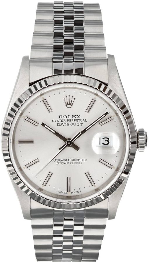 Rolex Pre-Owned Oyster Perpetual Datejust Stainless Steel Silver Dial Watch