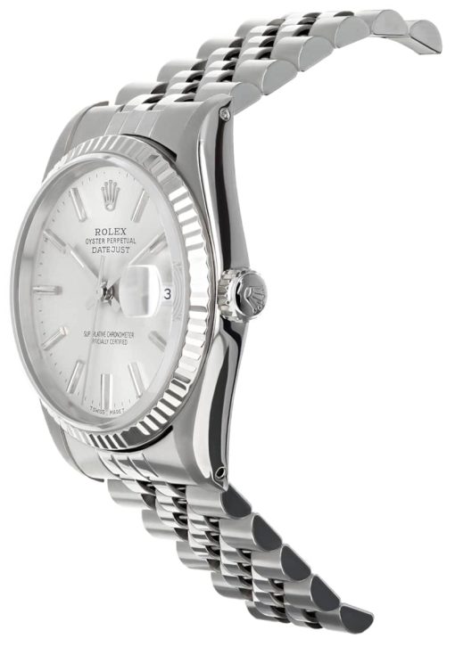 Rolex Pre-Owned Oyster Perpetual Datejust Stainless Steel Silver Dial Watch - Image 2